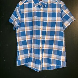 Stylish Blue and White Plaid Men's Shirt